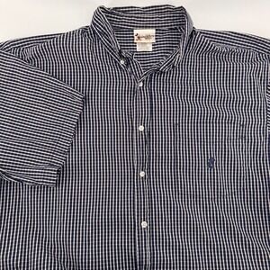 Walt Disney World Mens XL Shirt Mickey Mouse Plaid‎ Button Up Short Sleeve